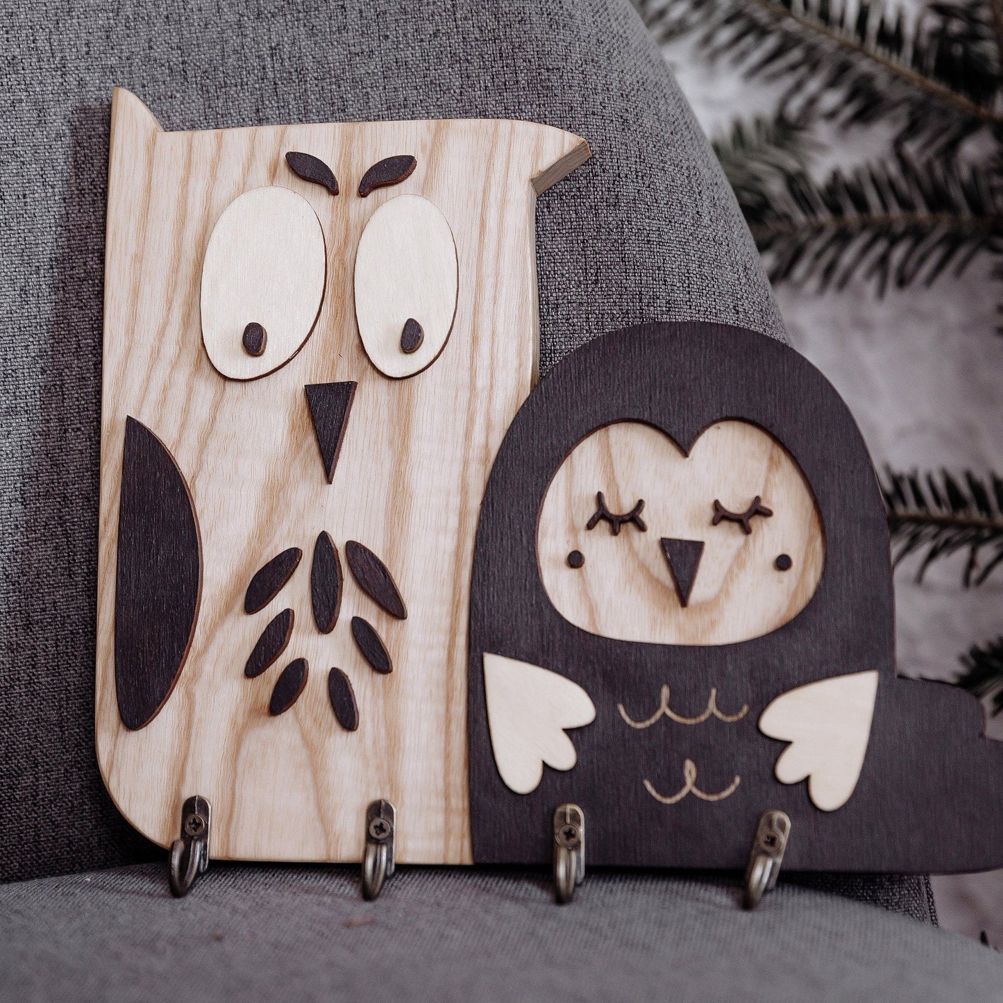 Настінні ключниці з совами
Навісний органайзер для ключів з натурального дерева