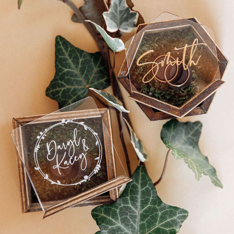 Компактна шкатулка для обручок ∙ Hexagon BROWN