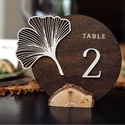 Wooden Table Numbers for Wedding | Freestanding Rustic Eco Table Sign