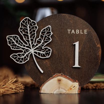 Wooden Table Numbers for Wedding | Freestanding Rustic Eco Table Sign