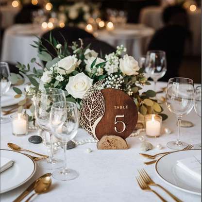 Wooden Table Numbers for Wedding | Freestanding Rustic Eco Table Sign