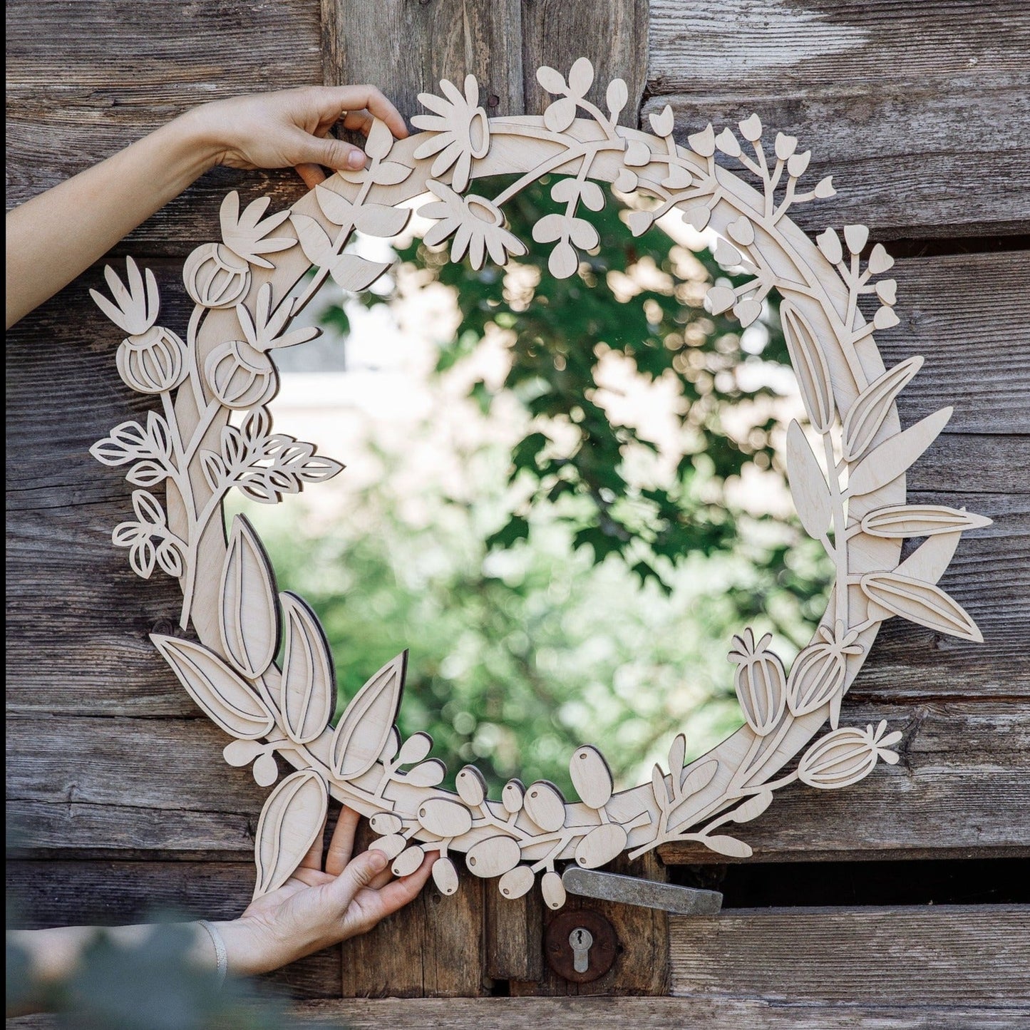 дзеркало на стіну,  дзеркало підвісне,  дзеркало з квітковим орнаментом,  дзеркало в дитячу,  бохо стиль, 